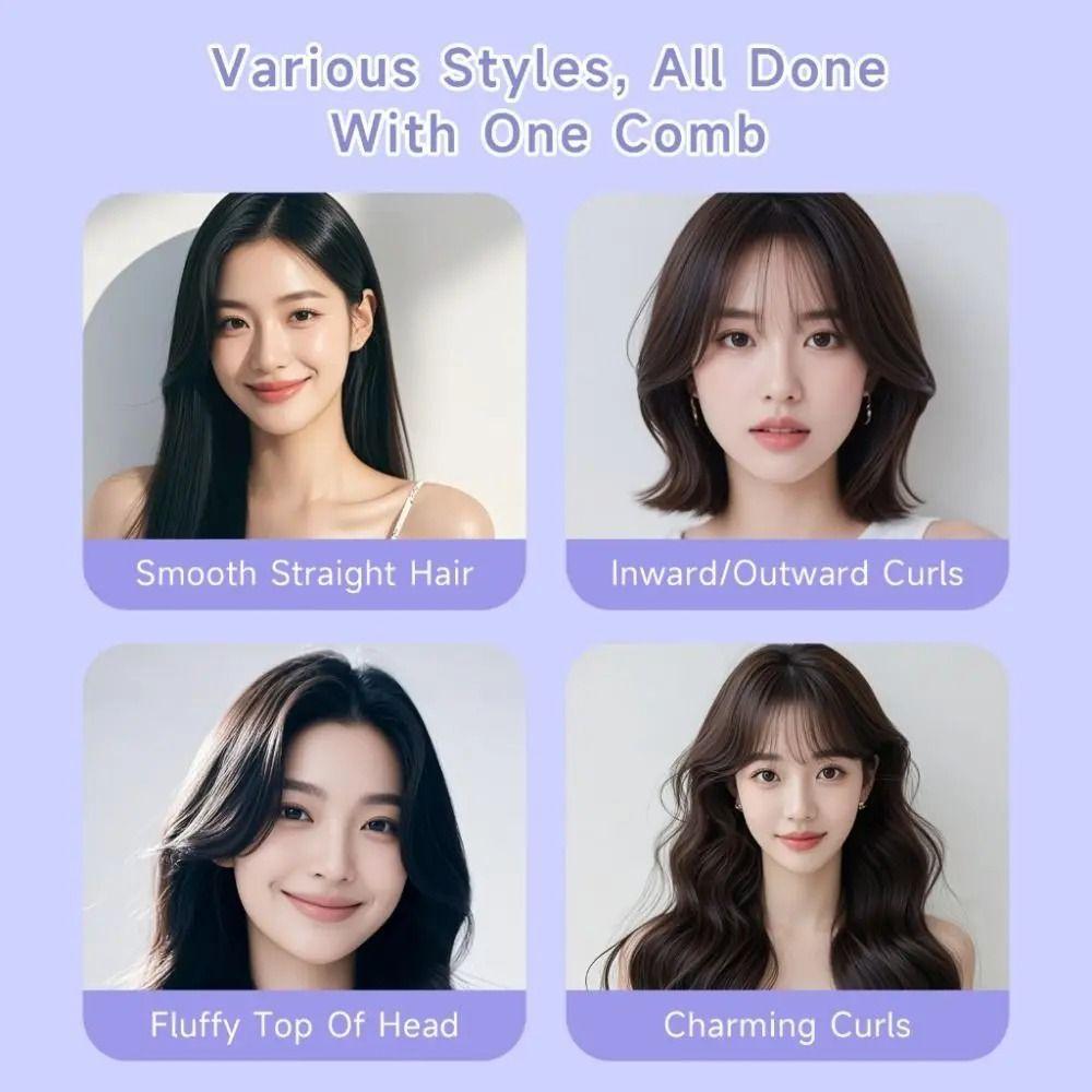 Anti-Scald Protection Electric Hair Straightener Brush Negative Ion Styling Tool  Gift Women