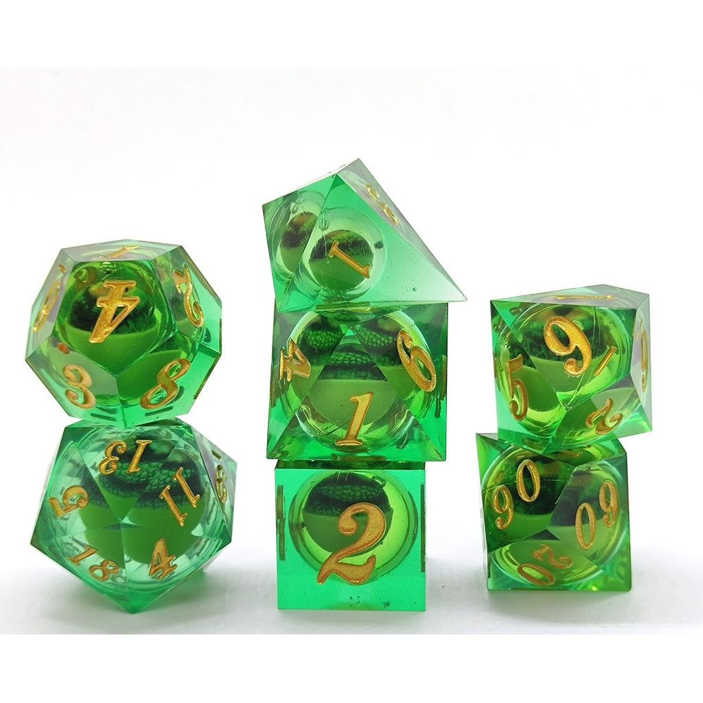 Dragon Eyeball Dice Set, 7PCS Sharp Edge D&D Dice with Gift Case for Dungeons and Dragons Table Game