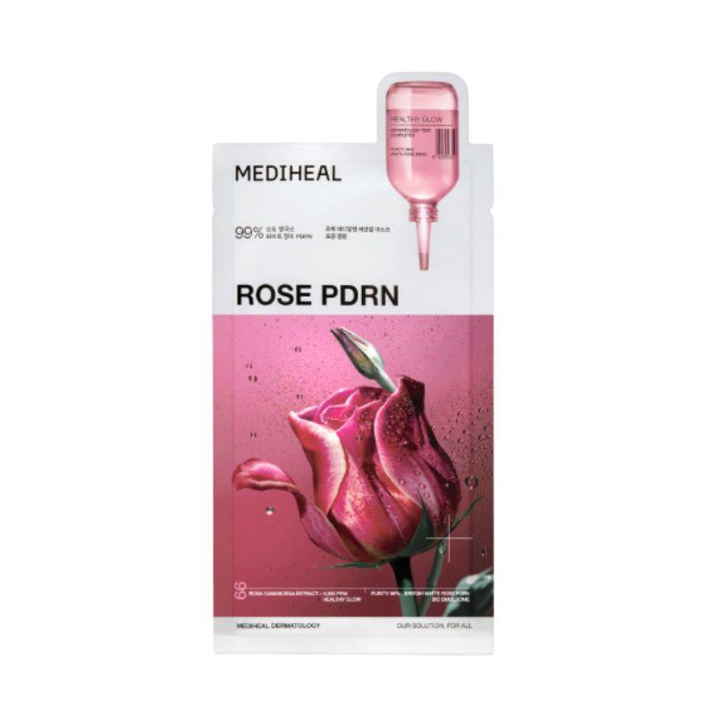 MEDIHEAL Essential Mask Rose PDRN Soothing Hydrating Sheet Mask 10 Sheets 1