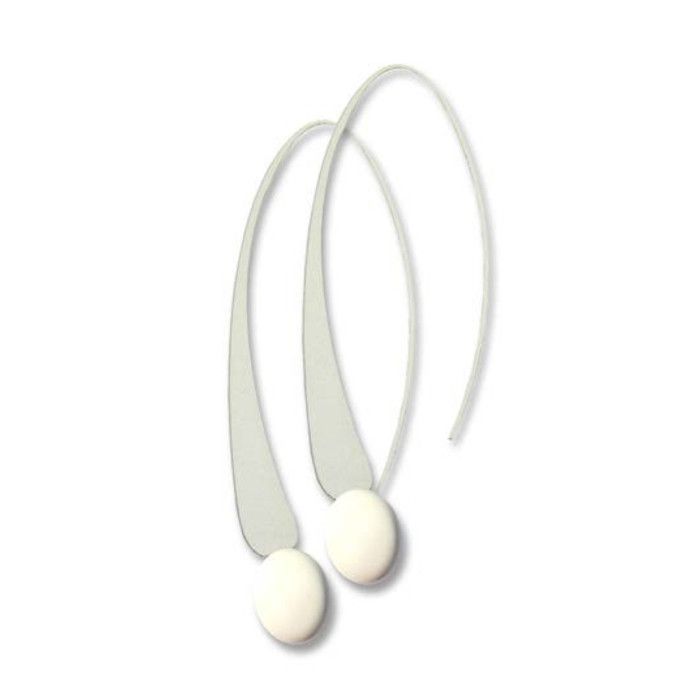 Longues boucles d'oreille Blanc