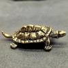 Vintage Messing Krokodil Schildkröte Ornamente Zuhause Schildkröte Schlüsselanhänger Anhänger Tee Haustier Ornamente Schildkröte Handwerk Figuren Großhandel
