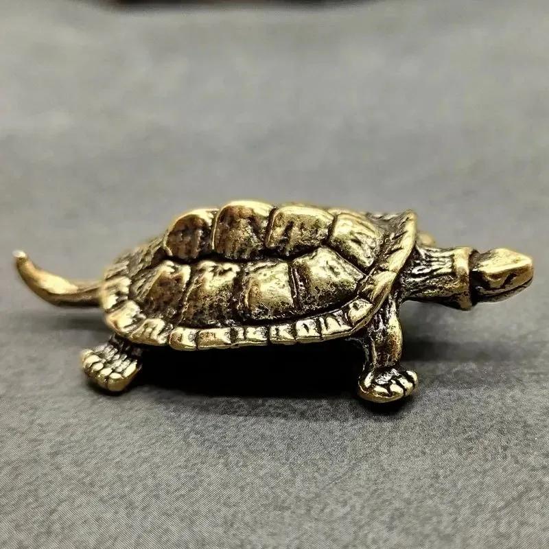 Vintage Messing Krokodil Schildkröte Ornamente Zuhause Schildkröte Schlüsselanhänger Anhänger Tee Haustier Ornamente Schildkröte Handwerk Figuren Großhandel