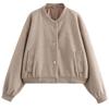 Ladies' Solid Color Fashionable Pocket Long Sleeved Zipper Casual Top  Jacket Jacket