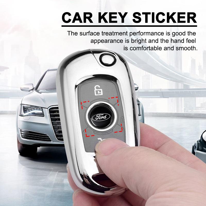 snpwz4 5/10/20 Pcs 14mm Car Key Remote Control Sticker Badge For Ford Focus Mk2 Fiesta Kuga Explorer Mk4 Ranger Mk7 Mustang Smax Escape