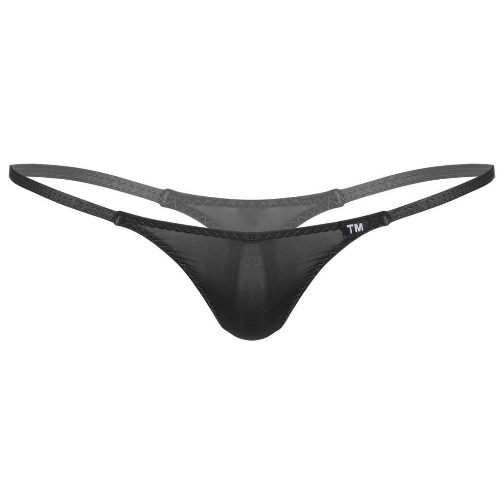 Mens Low Rise Thong Underwear Solid Color Elastic Waistband G String Soft Stretch Fabric for Daily Comfort Fit