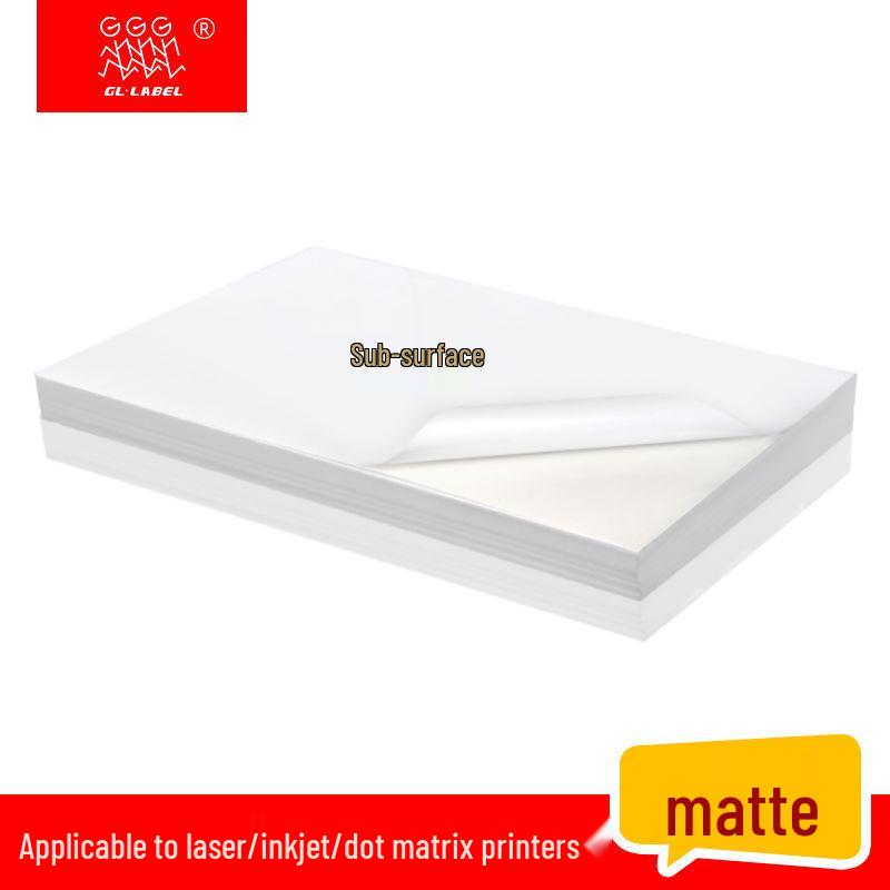 A4 Matte & Glossy Adhesive Sticker Label Paper - Self-Adhesive Kraft for Writing & Printing A4 Matte White
