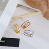 Korean-Style Gold-Plated Double Layer Micro-Paved Diamond Couple Rings for Index Finger - Simple and Fashionable
