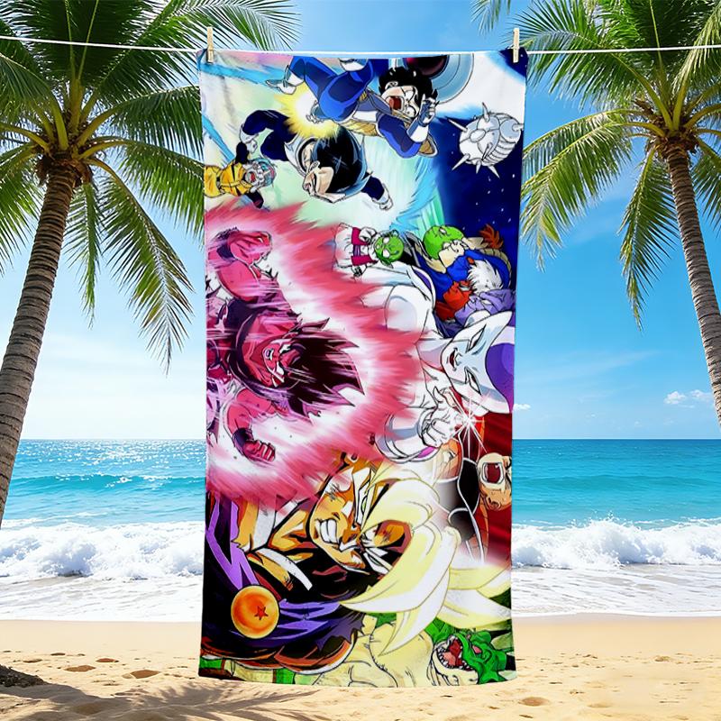 1Pc Dragon Ball Heroes Epic Battle Beach Towel Quick Dry Multiuse For Beach Pool Gym Yoga Home Travel Christmas Halloween Xmas Gift S1818