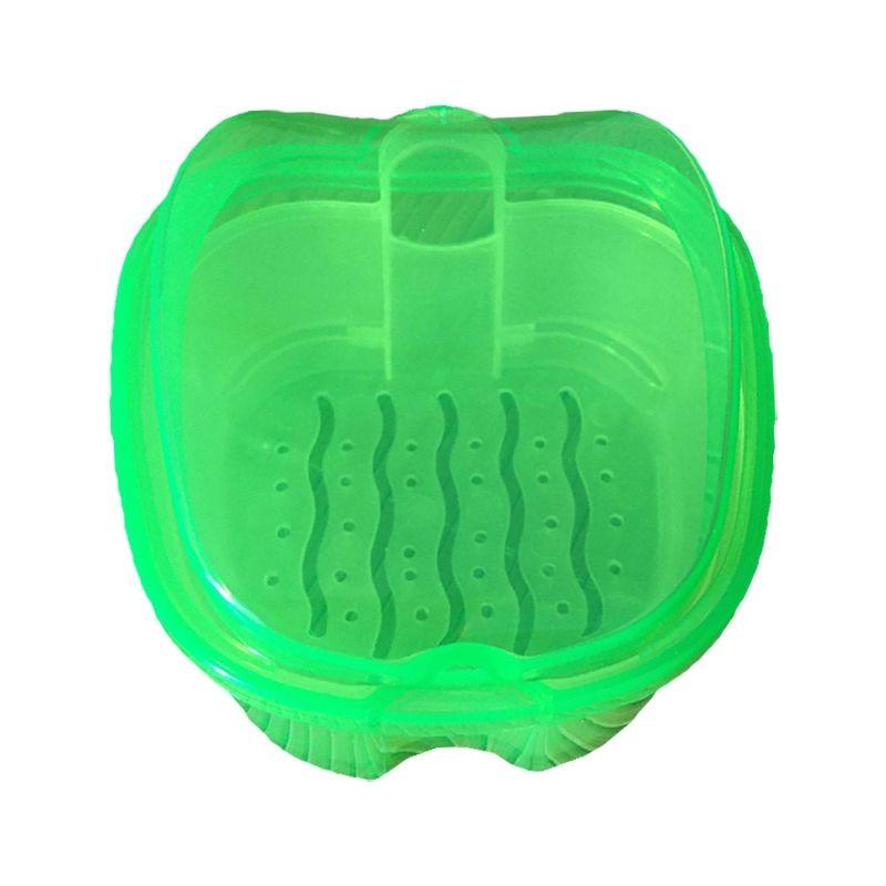 

Контейнеры для ванночек для зубных протезов, Стоматологическое хранилище для зубных протезов с сетчатым контейнером для подвешивания Green