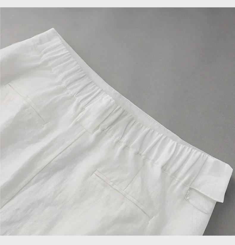 2425408-Elegant Linen Vest & Skirt Set - Women's Early Autumn