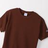 Champion Basic Short Sleeve Crew Neck Cotton Fleece Sweatshirt with Embroidered Amber Brown Women's Logo, (CW-Z008)