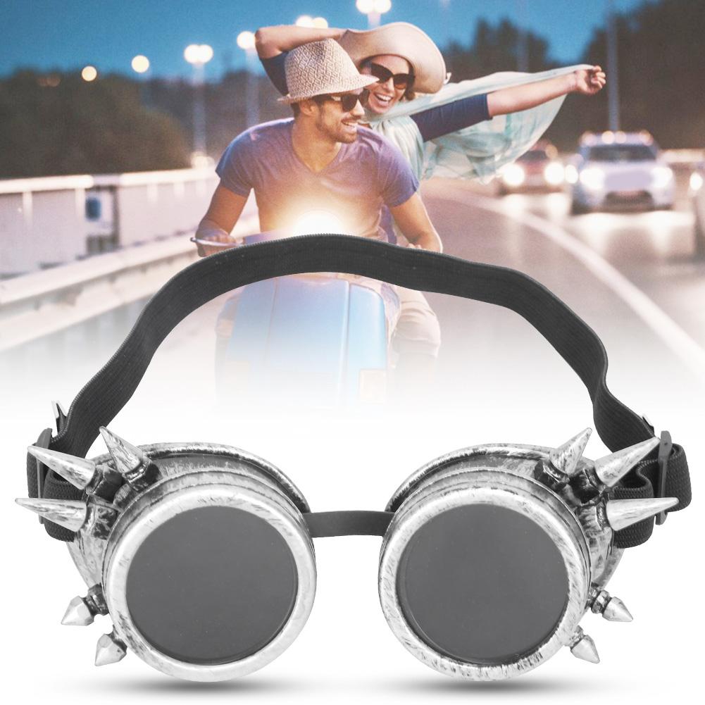 ABS Industrial Vintage Spiked Steampunk Unique Goggles Cycling Glasses Double Layer Windproof Sunglasses