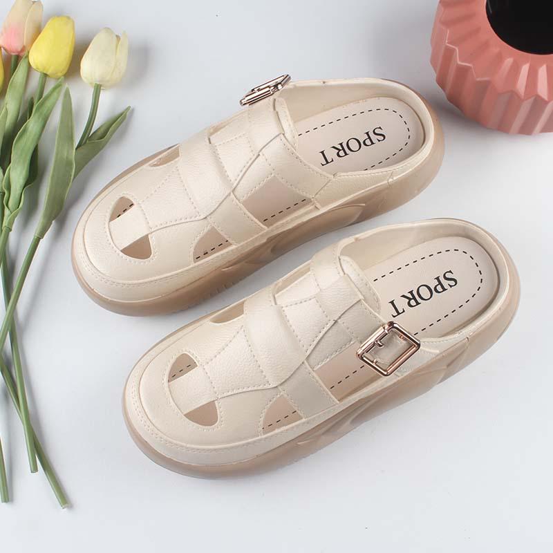Yuzhihao Women s Summer Thick-Soled Color-Block Hollow Beach Sandals 36-37