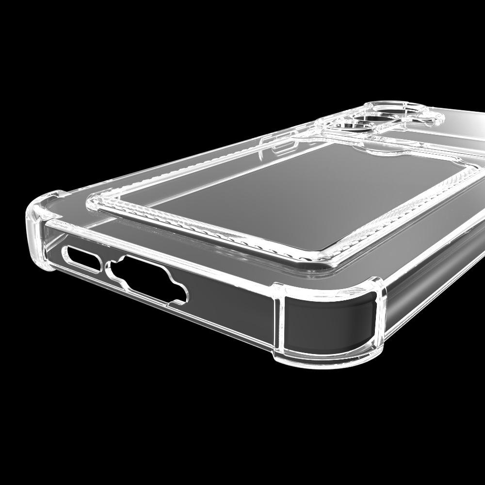 Luxury Soft Card Bag Phone Case For Samsung Galaxy S10 S20 S21 S22 S23 S24 FE Plus UItra Transparent Bumper Cover