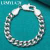 925 Sterling Silver 10mm Side Chain Bracelet Fashion Jewelry MB039