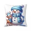 Christmas Snowman Pillow Case Cushion Cover Square Graphic Pillow Cover Kawaii Pillowcases For Sofa Home Decorative