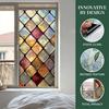Statische Glasfolie, Fensterfolie mit farbiger Glasstruktur, UV-lichtblockierende, wasserdichte, staubdichte Sichtschutzfolie für die Heimdekoration
