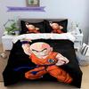 Dragon Ball Krillin Muster Bettwäsche Heimdekoration Geburtstagsgeschenk (1 Bettbezug + 2 Kissenbezüge, ohne Füllung)