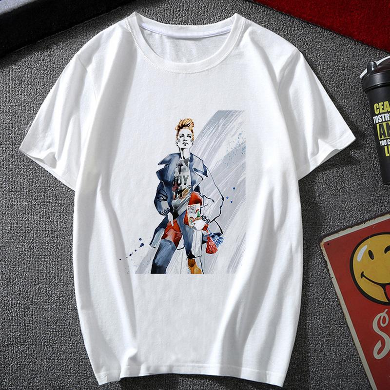 Women S Clothing T Shirts Camiseta Mujer Vintage Casual Harajuku Sexy Lady Coffee Girl Print