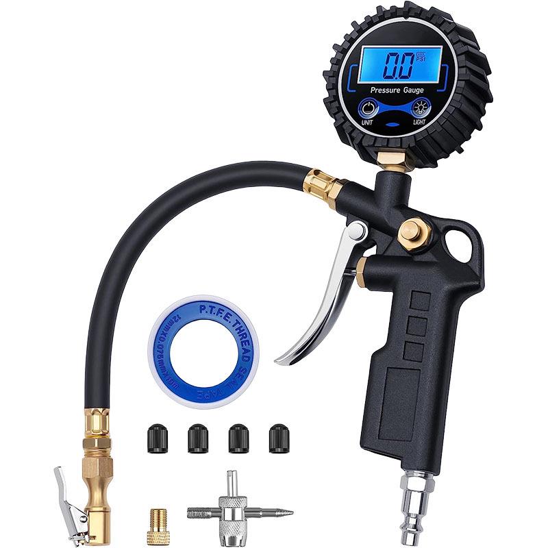 LED LCD Digital Tire Pressure Gauge and Inflator with Night Light
