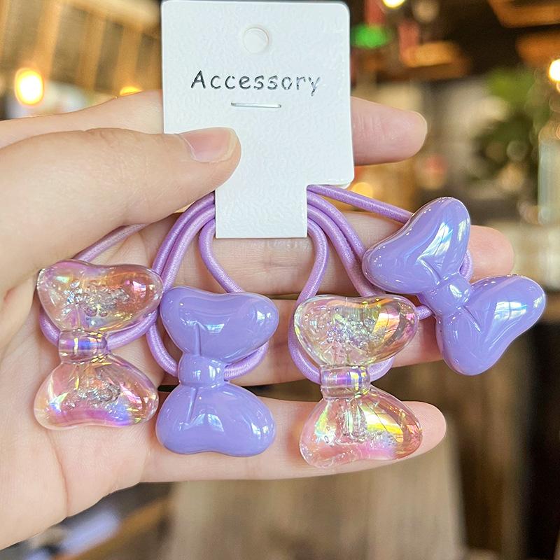 2 Stück/Set Kinder Cartoon Hase Elastische Haargummis Glitzer Blume Haargummi für Mädchen Niedliches Haarband Kinder Haaraccessoire