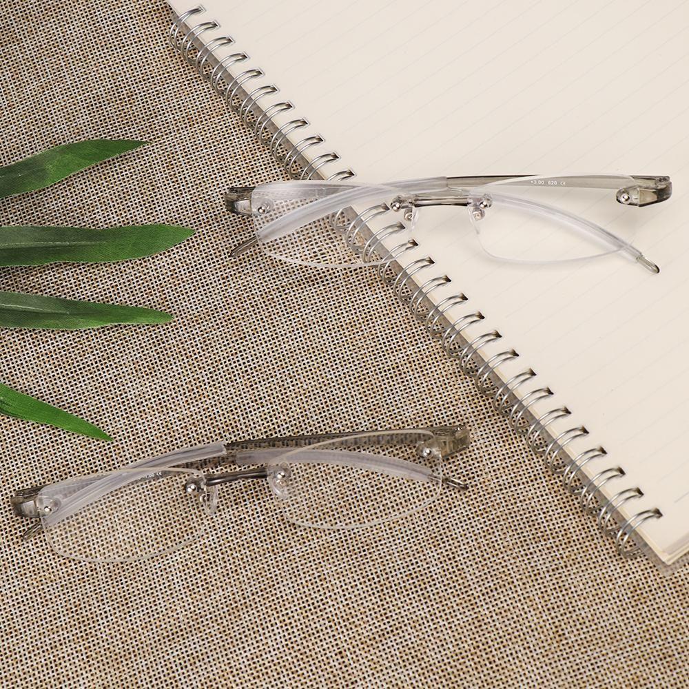 Men Transparent Grey -100~-400 Diopter Metal Reading Glasses Vision Care Eyeglasses Myopia Glasses