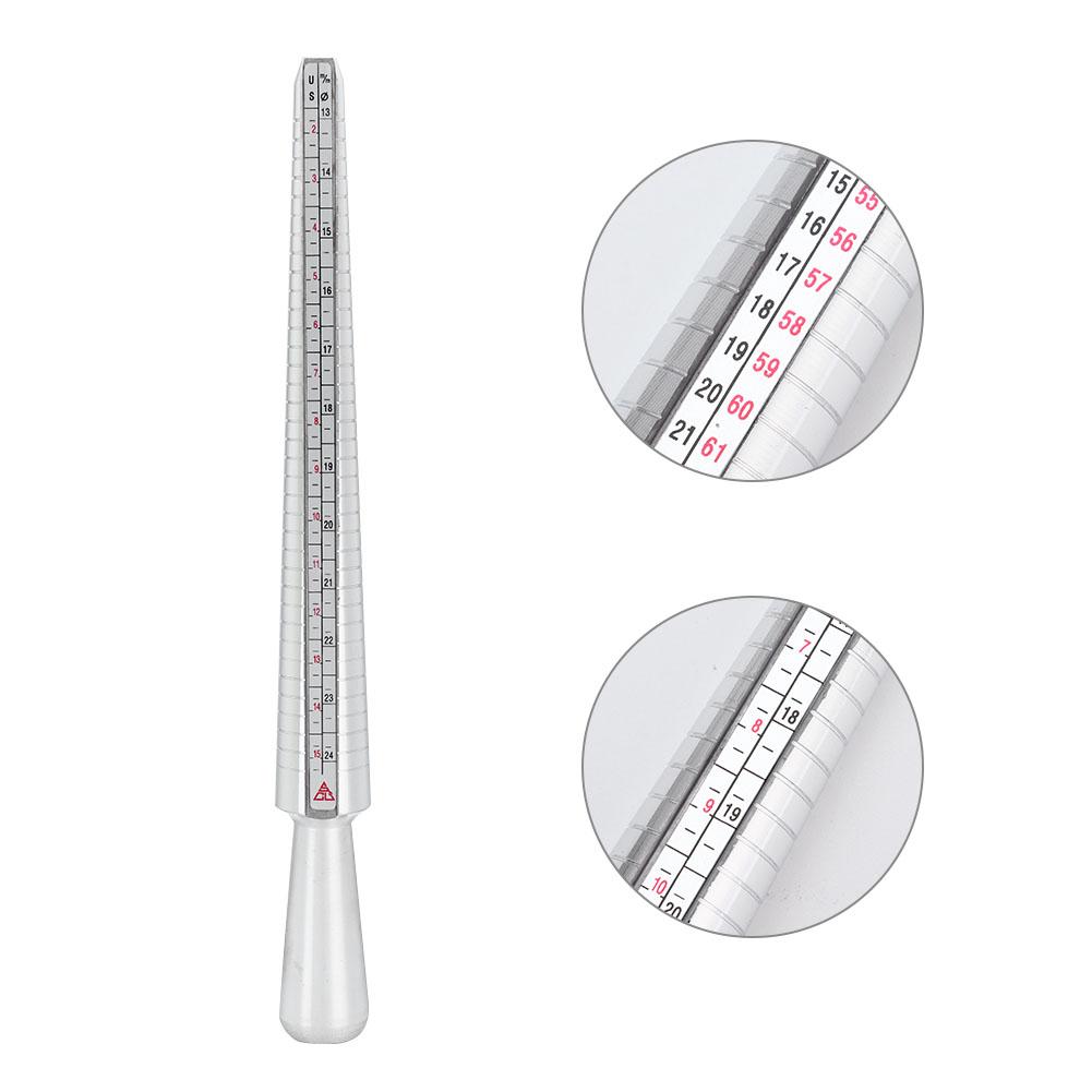 Aluminum Alloy Ring Mandrel Stick Gauge Sizer Jewelry Measuring Tool