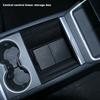 For Tesla New Model Y 2025 Launch Juniper ABS with Silicone Non-slip Mat Console & Armrest Storage Box Upper and Lower Watercup
