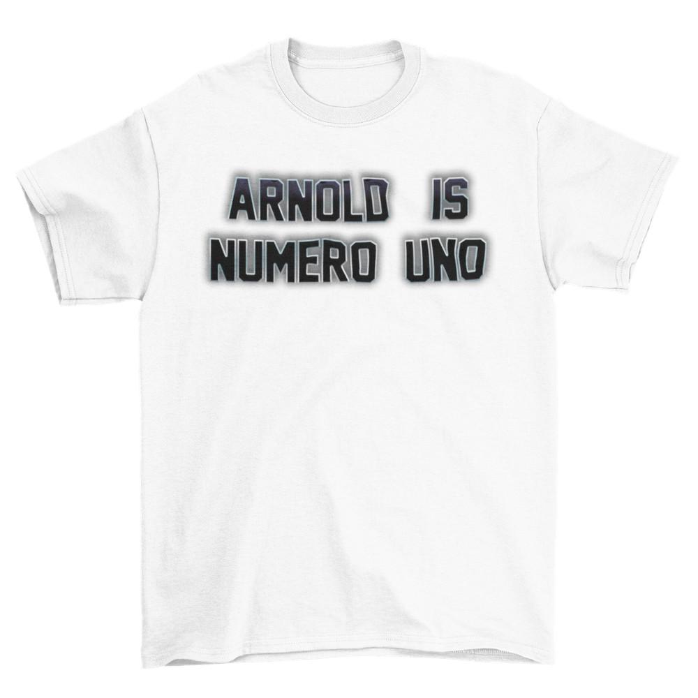 

Arnold Is Numero Uno Mens T-Shirt Bodybuilding Gym Fitness Muscle Retro Arnie M