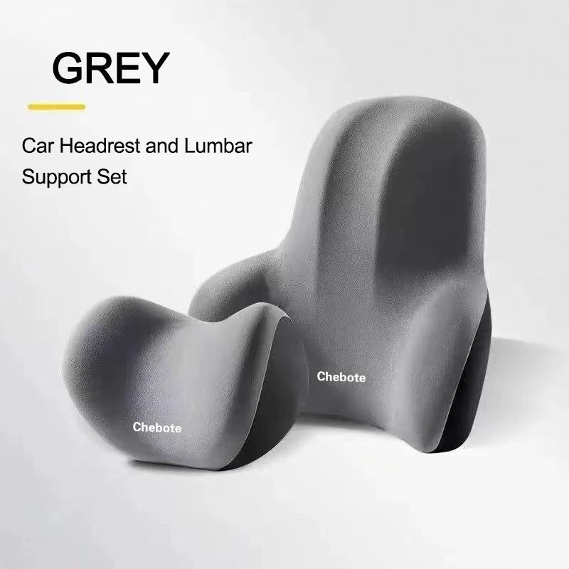 Car Headrest & Lumbar Support Cushion For Car Seat Car Pillow Car Memory Foam Seat Waist Cushion Back Cushion Set