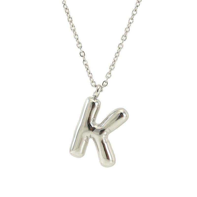 Fashionable Plump Stainless Steel Alphabet Necklace For Women
