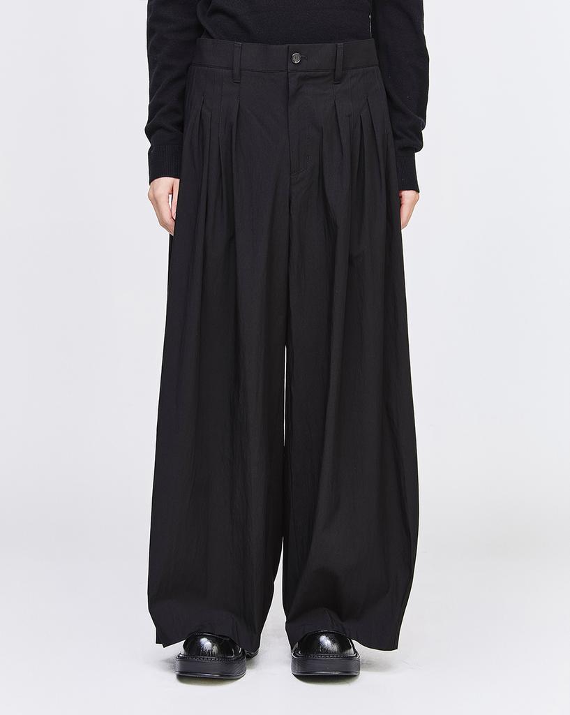 Songjio Songzio Homme Edge Fold Wide Pants Black Sh5Pt583Bk