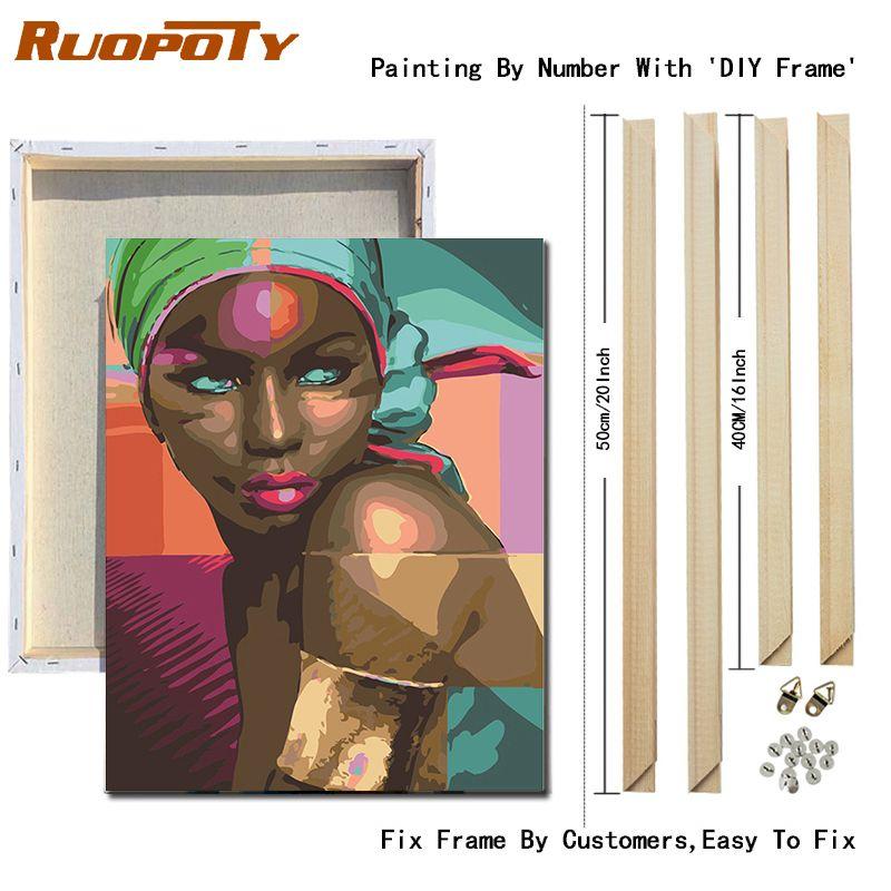 

Ruopoty Color Lady Наборы для рисования по номерам для взрослых Абстрактная фигура Картина Акриловая краска Цветной рисунок Ручная роспись на холсте