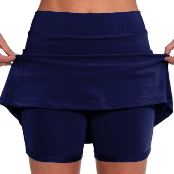 Women's Athletic Skort High Waist Pocketed Stretch Casual Running Shorts Skirt