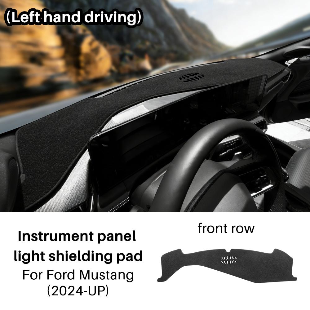 Flannel Dashmat For Ford Mustang Dark Horse EcoBoost GT S650 2024 2025 2026 Car Sunshade Anti-UV Carpet Pad Non-slip Dashboard