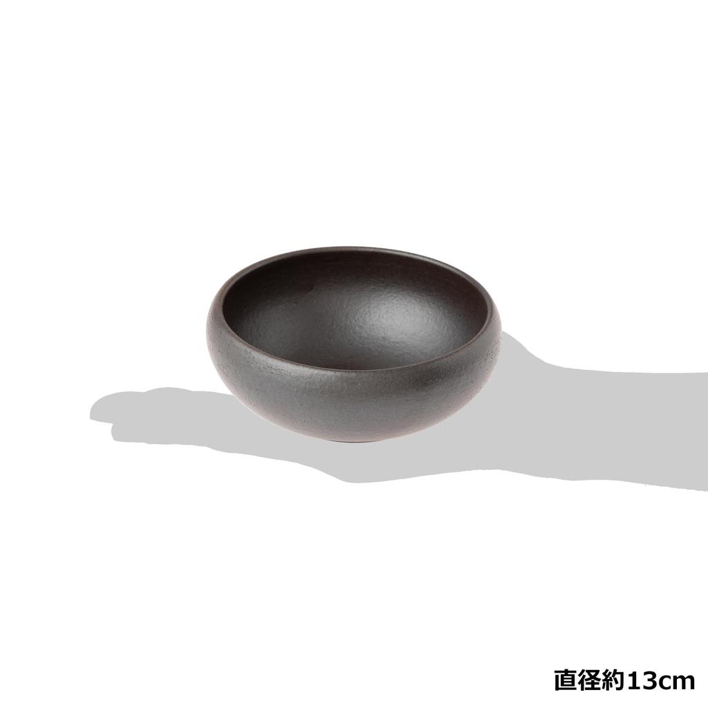 Marui Seito Shigaraki Ware Hechimon Bowl, Small, Approx. 13cm Diameter, Hana Wabi, Black, MR-3-4274