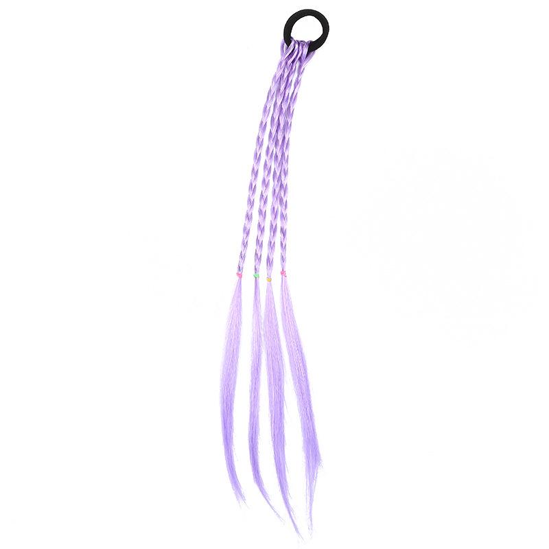 Adorable Princess Twisted Braid Wig Hair Tie - Elastic Ponytail & Fashionable Hair Accessory for Girls