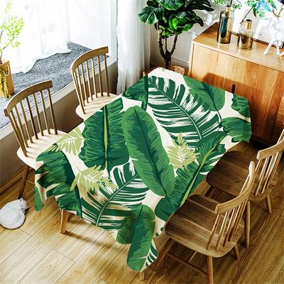 Banana Leaf Tablecloth Creative Green Plant Flamingo Pattern Polyester Comfortable Waterproof Table Cloth Cover For Children 