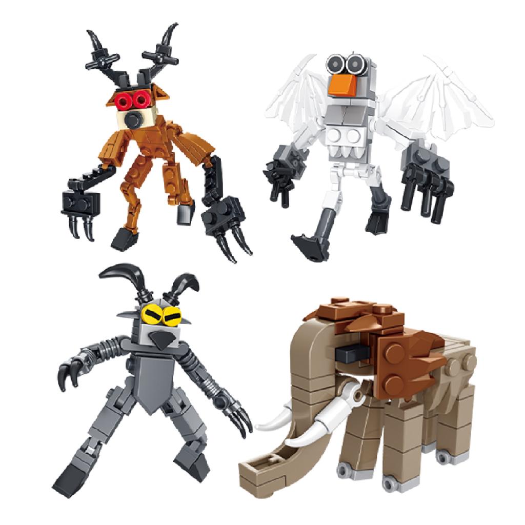 99 Nights in The Forest Building Block Horror Deer Owl Goat Cat Mammoth Loses Deer Assembled Bricks Kids Toys Gift Blind Box