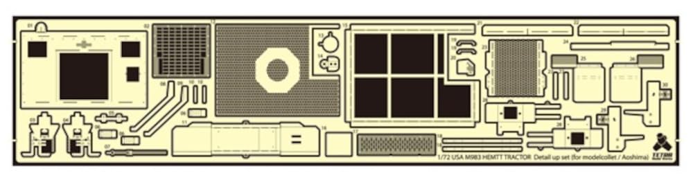 

Tetra Model Серия ME Американский тягач HEMTT M983 Пластиковые детали для модели ME7206 1/72 (Компания А)