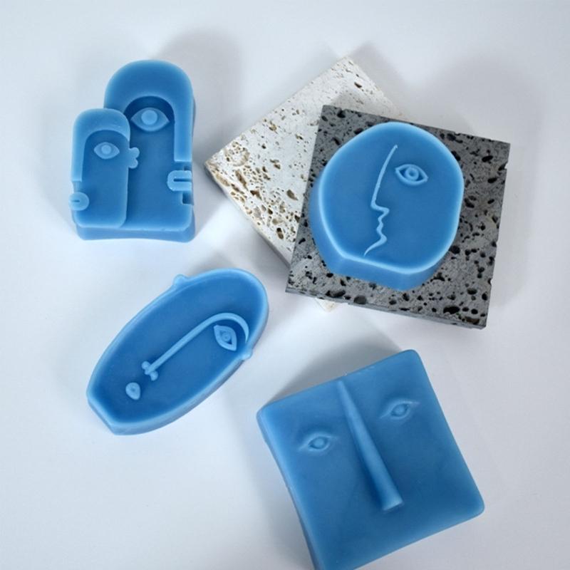 Abstraktní obličej Fondánové formy na zdobení dortů DIY Čokoládová epoxidová forma Manuální forma na dekorace do auta pro dekorace