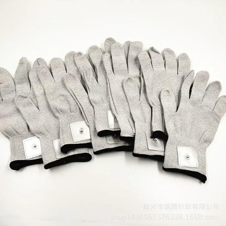 20pcs Silver Conductive Fiber Massage Gloves for TENS/EMS for Therapy Hand Massager Anti-static/Anti-skid Electrode Bio Glove