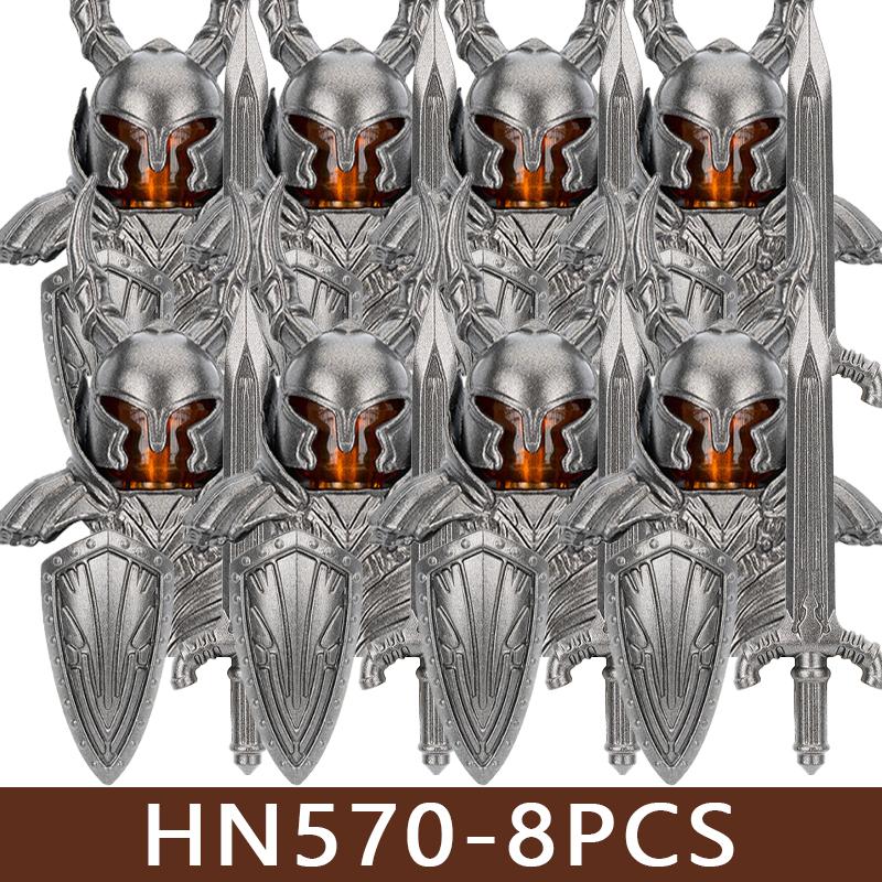 Medieval Castle Soldier Figures Building Blocks Military Dragon Knight Guard Armored Warrior Infantry Sword Spear Bricks Toy Boy