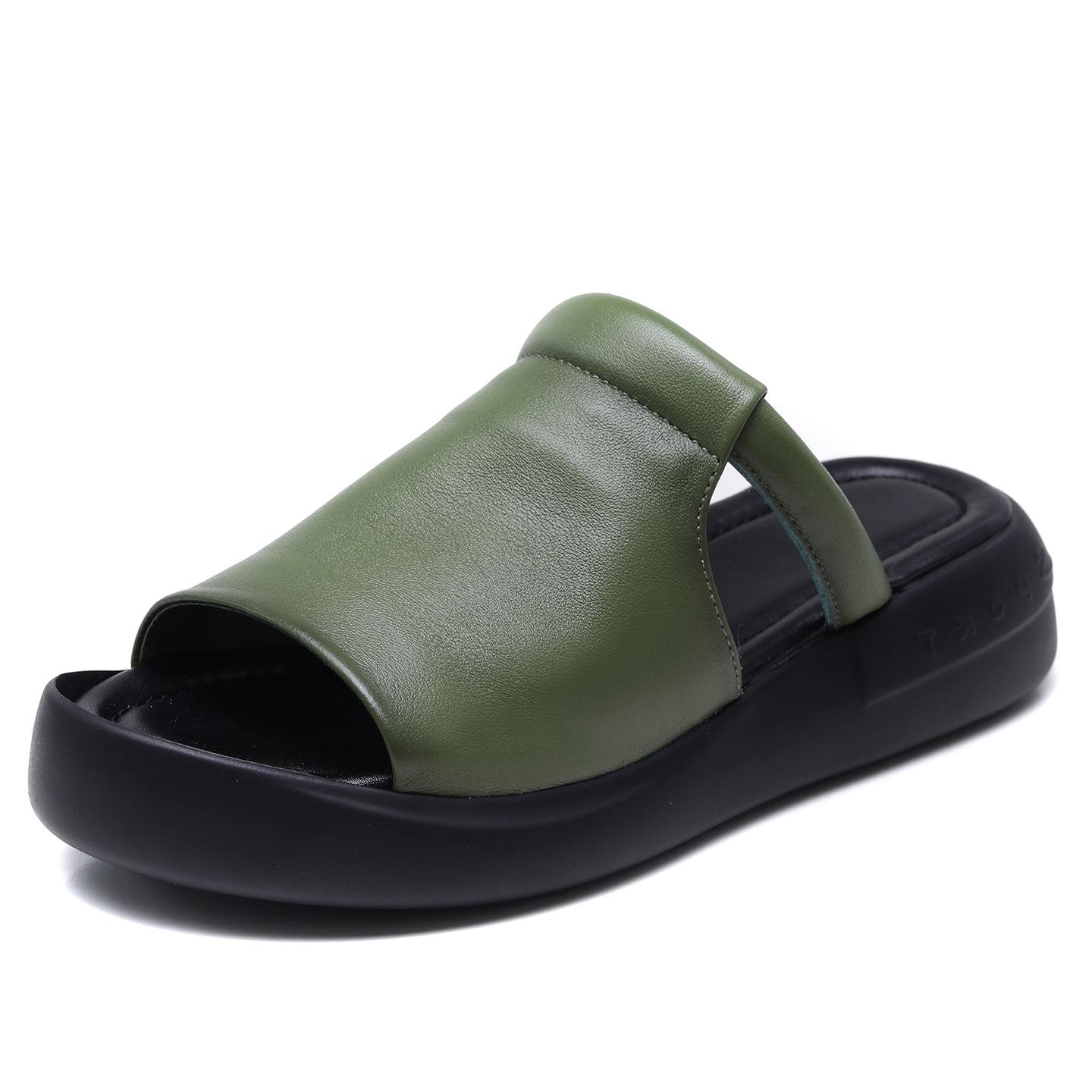 

Johnature Leisure женские тапочки с открытым носком на толстой подошве, легкие универсальные уличные шлепанцы на мягкой подошве 40