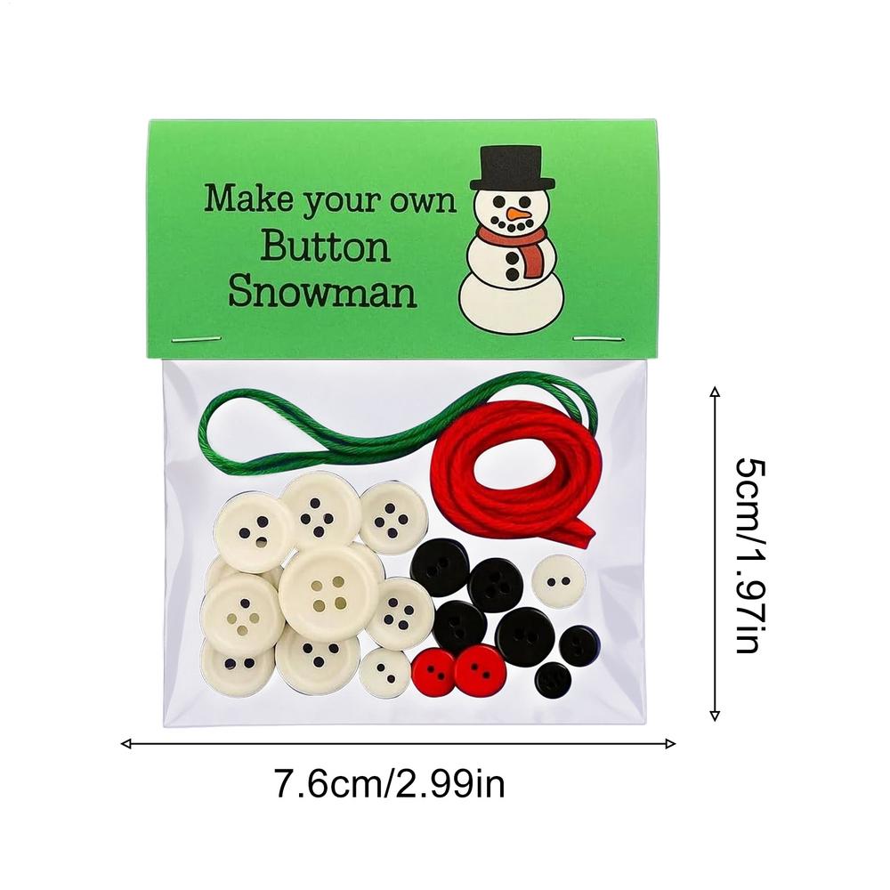 Christmas Snowman Ornament Kit Handmade Button Snowman Decorating Kit Window New Year Decor for Holiday Patio Courtyard Outdoor