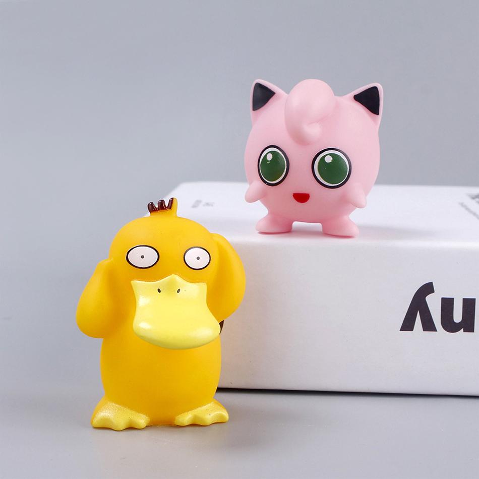 6 Piezas Figuras Anime Pokemon Pikachu Juguetes Modelo Charmander Psyduck Squirtle Jigglypuff Bulbasaur Kawaii Colecciona Muñecos Regalo para Niños