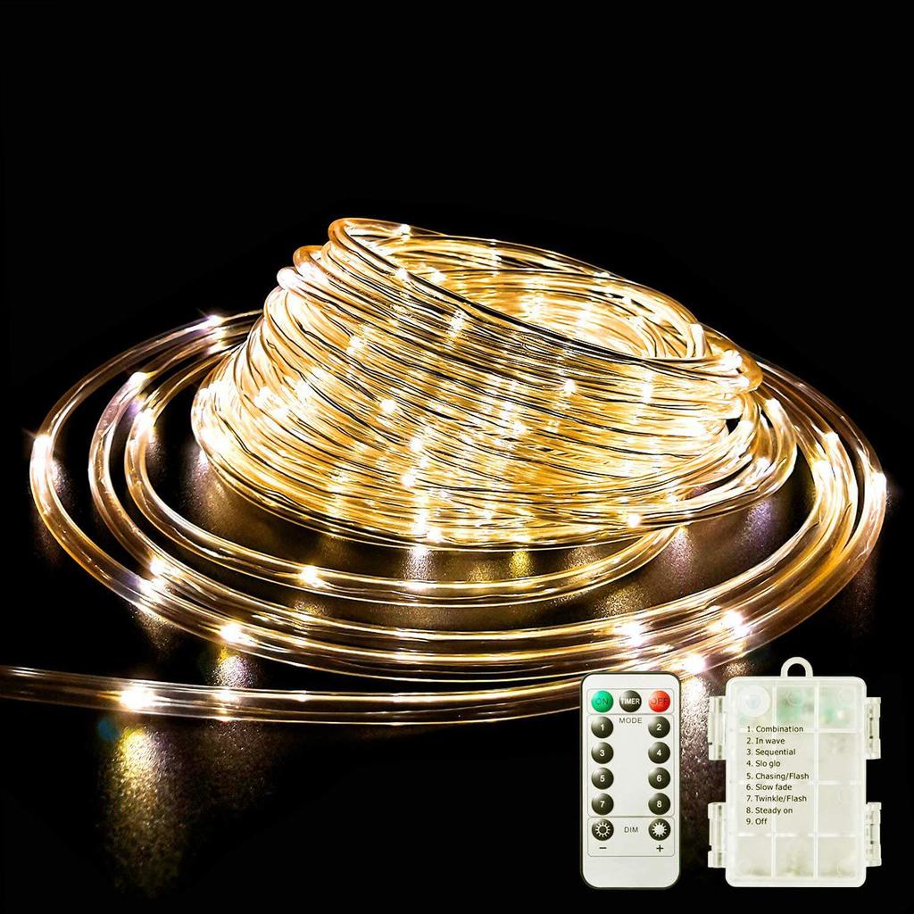 Rainbow 120 LED, 12m Outdoor Solar Neon Tube Lights, Waterproof Decorative Fairy Strip Lights