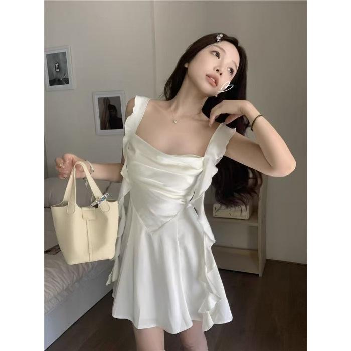 Summer French Style Strappy Dress for Chic and Spicy Look XL