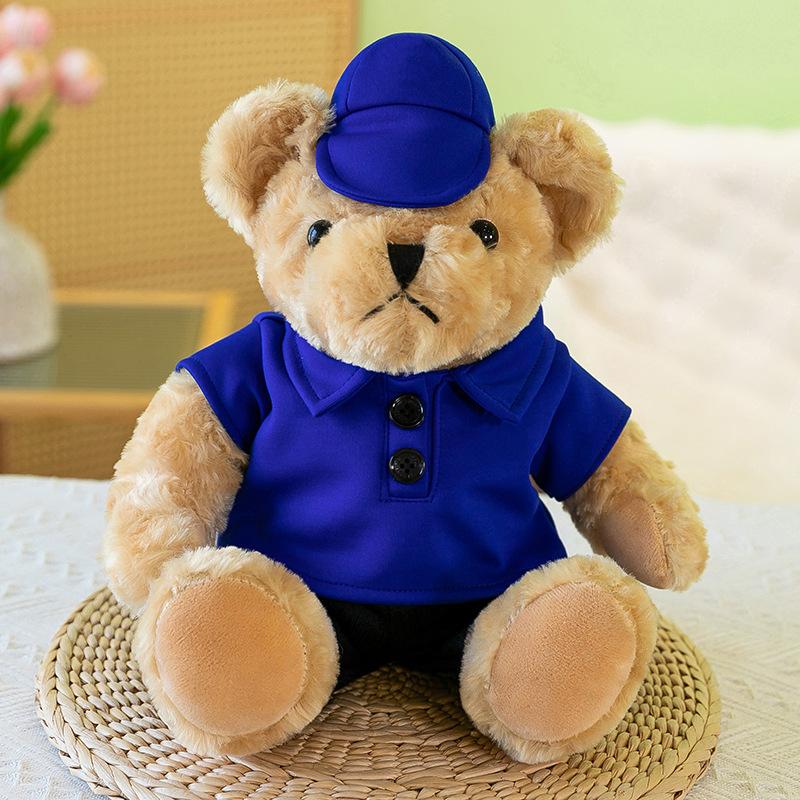 

Clothes Teddy Bear Plush Toy POLO Shirt Bear Doll Printed Logo Bear Doll Admissions Promotional Gifts 30Cm