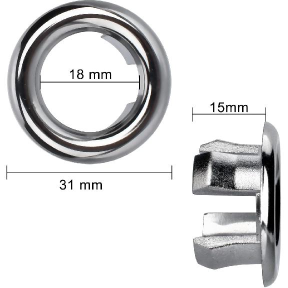4 Pack Sink Overflow Ring Bathroom Sink Overflow Trim Ring Round Hole Cover for Bathroom Kitchen Sink Basin Trim Overflow Cover